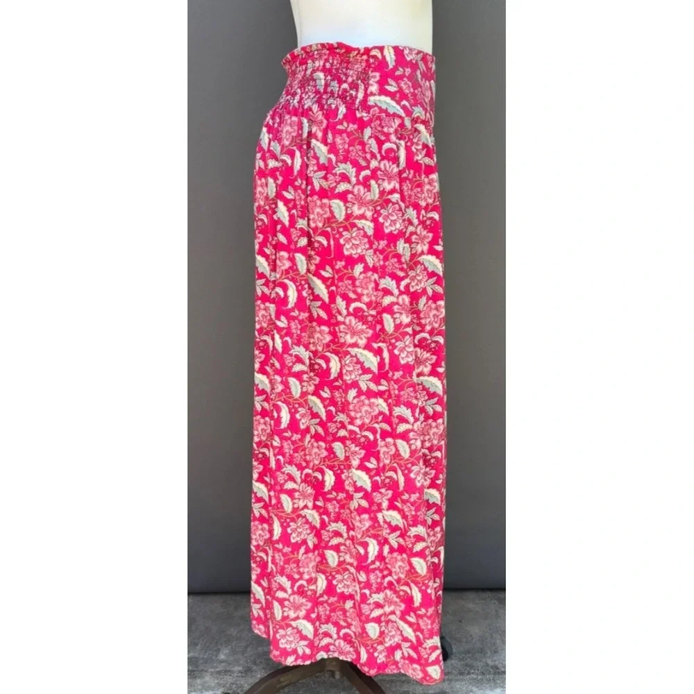 Natural Life Lisa Skirt XL Red Floral Maxi Spring Colorful Hippie Boho Cottage